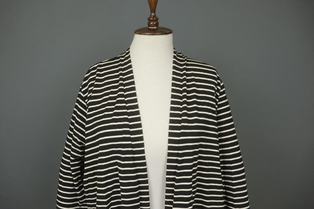 MARIMEKKO Samu-Jussi Koski Black White Stripe Open Front Cardigan Sweater – Size L