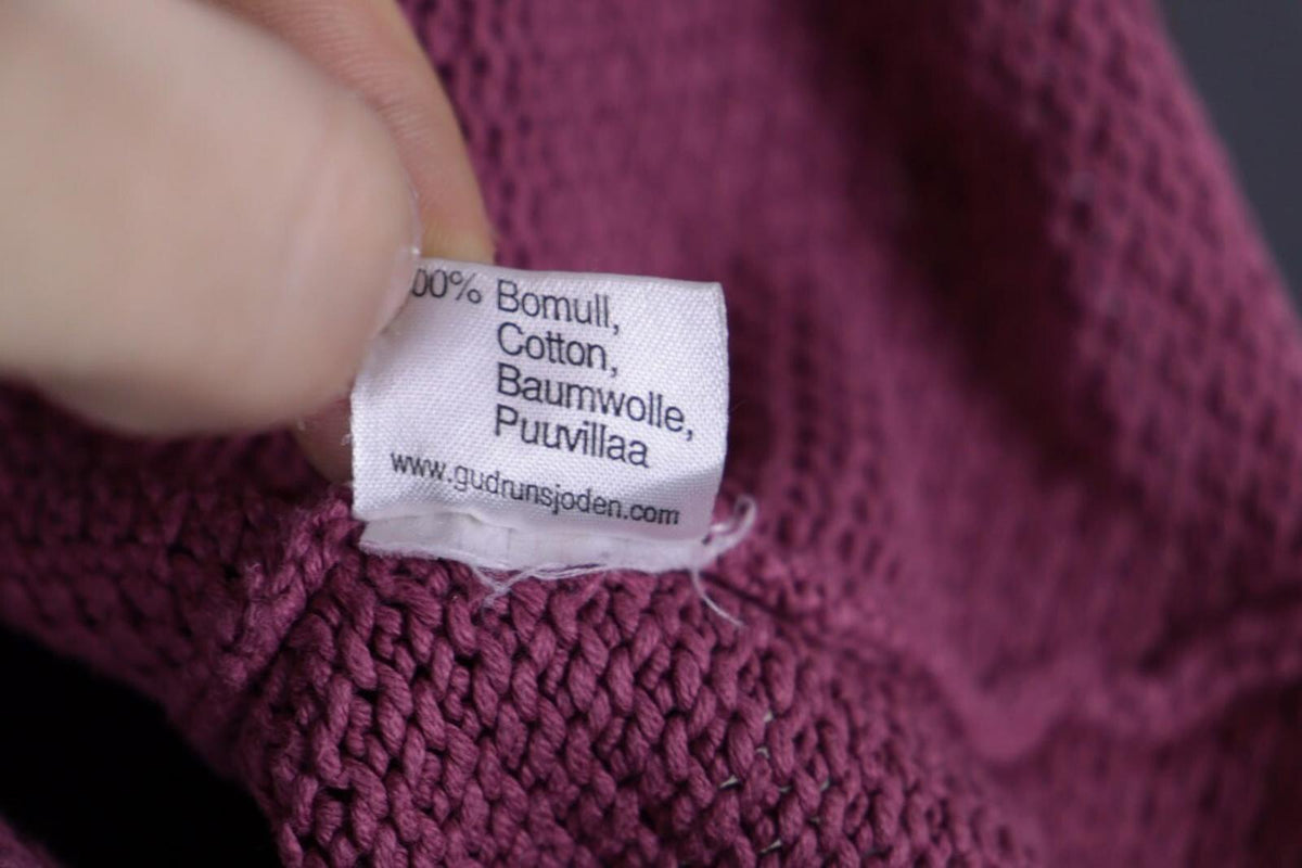 GUDRUN SJODEN Pink Cotton Chunky Knit Oversized Sweater – Size M