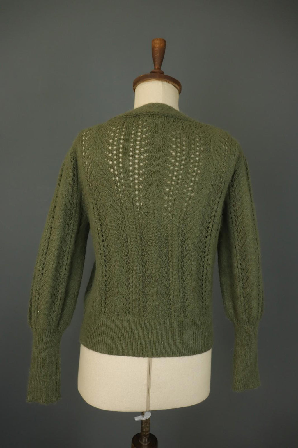 LA MAILLE SEZANE Green Open Knit Raglan Sleeve Button Front Cardigan – Size S