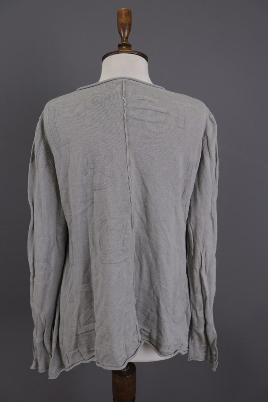 RUNDHOLZ Gray Embroidered Lagenloook Relaxed Cardigan Sweater – Size XL