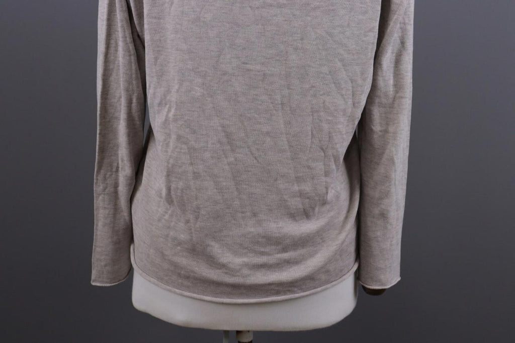 FABIANA FILIPPI Beige Knit V-Neck Relaxed Sweater – Size S
