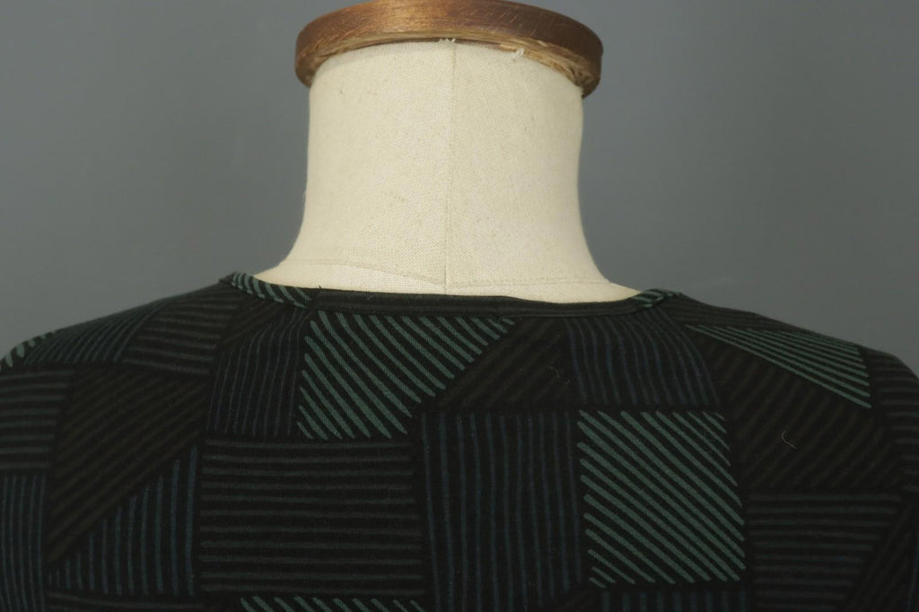 GUDRUN SJODEN Multi Geometric Balloon Sleeve Round Neck Shift Dress – Size S
