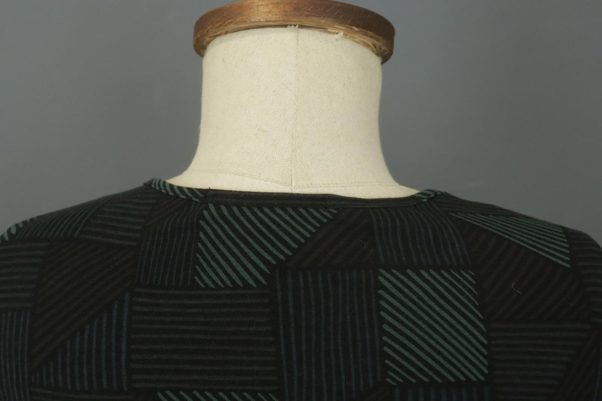 GUDRUN SJODEN Multi Geometric Balloon Sleeve Round Neck Shift Dress – Size S