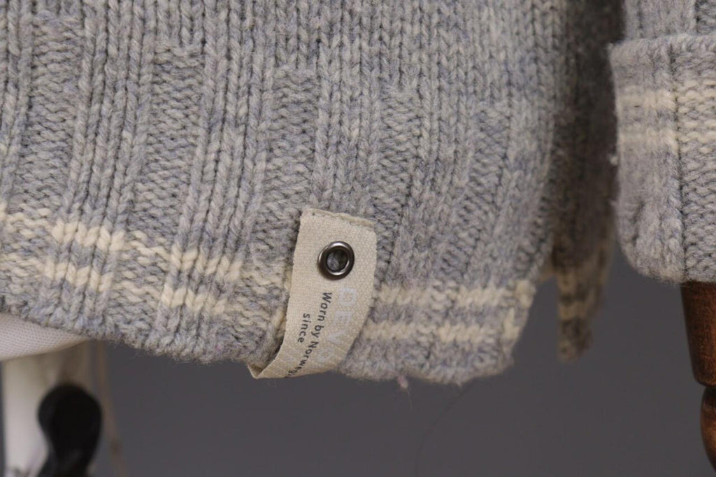 DEVOLD Gray Vintage Fair Isle Turtle Neck Wool Knit Ski Sweater – Size M