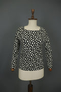 MARIMEKKO CERO White & Black Polka Dot Round Neck Long Sleeve Blouse Top – Size M