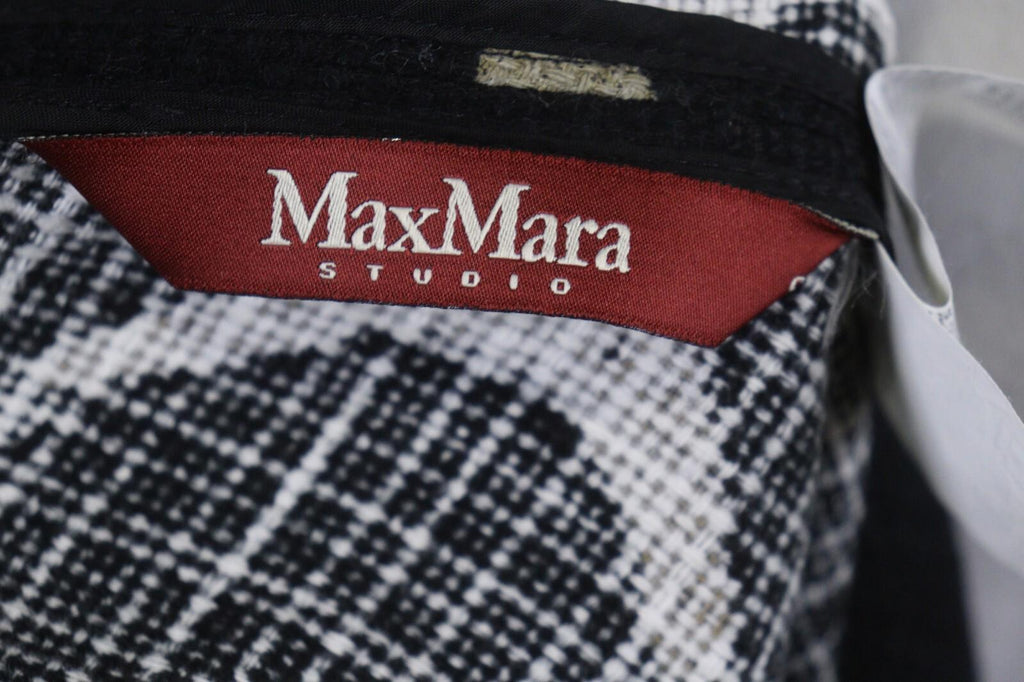 MAX MARA Black Abstract Print 3/4 Sleeve Button Front Blazer Jacket Coat – Size 6