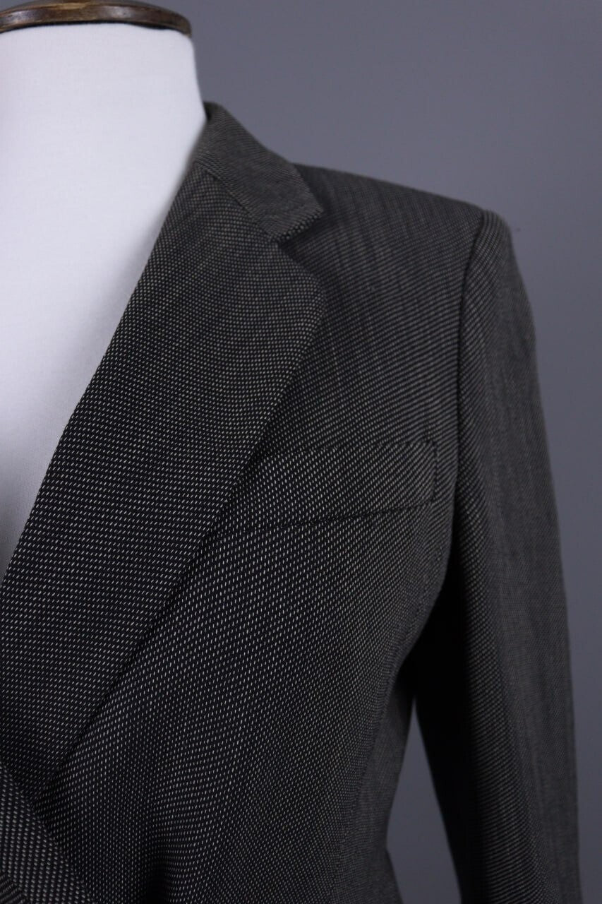 Max Mara Gray Wool Double Breasted Two Button Blazer Jacket – Size 40 / S