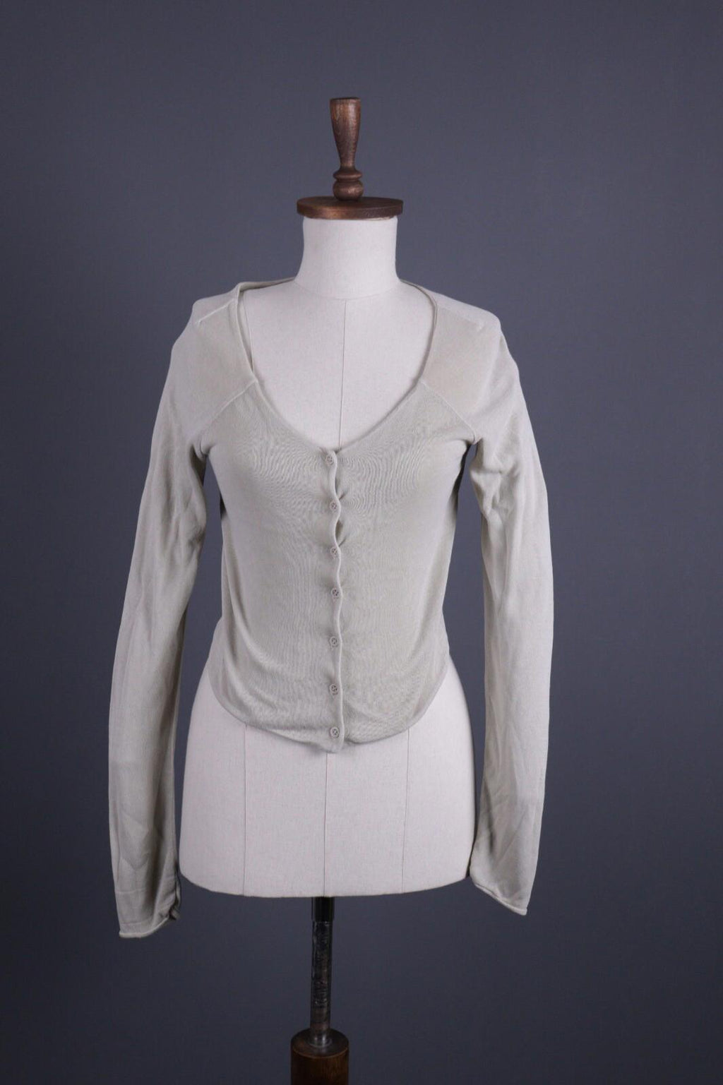 TRANSIT PAR SUCH Gray Knit Cropped Cardigan Sweater – Size 3 / M