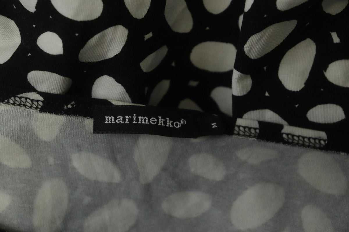 MARIMEKKO CERO White & Black Polka Dot Round Neck Long Sleeve Blouse Top – Size M