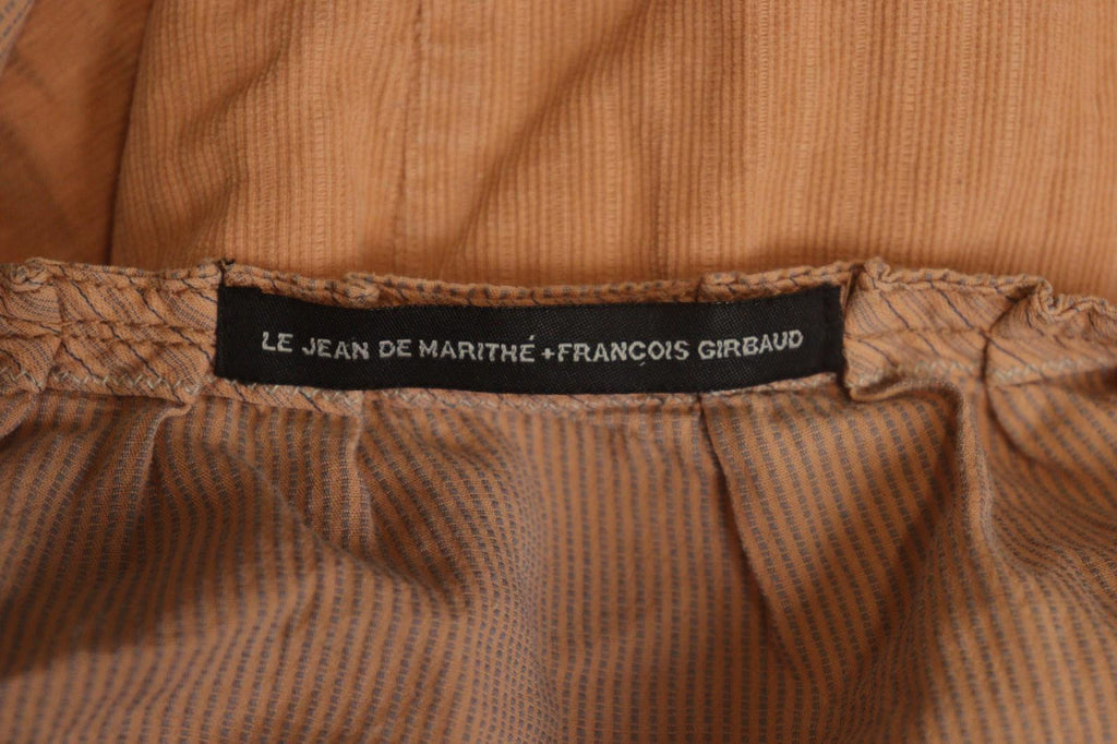Marithé + François Girbaud Orange Cotton Long Sleeve Drawstring Blouse Top Sz 27
