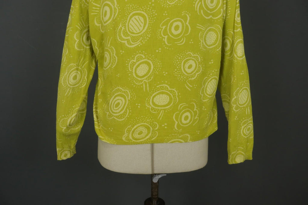 GUDRUN SJODEN Yellow Knit Long Sleeve Round Neck Button Front Cardigan – Size XL