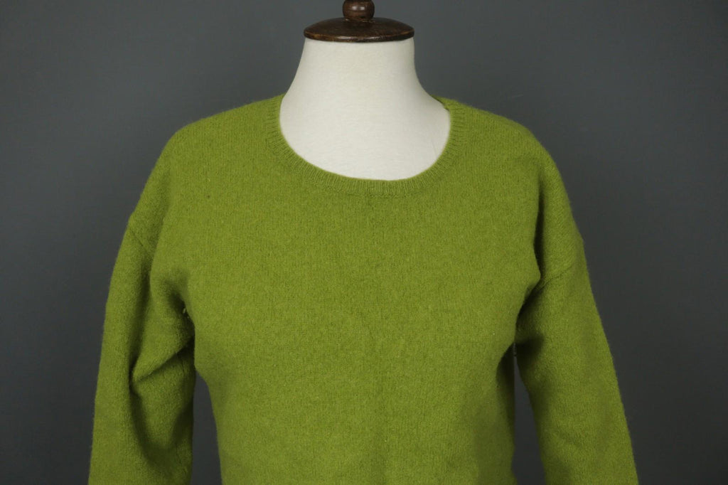 GUDRUN SJODEN Green 100% Wool Tight Knitted Crew Neck Pullover Sweater – Size L