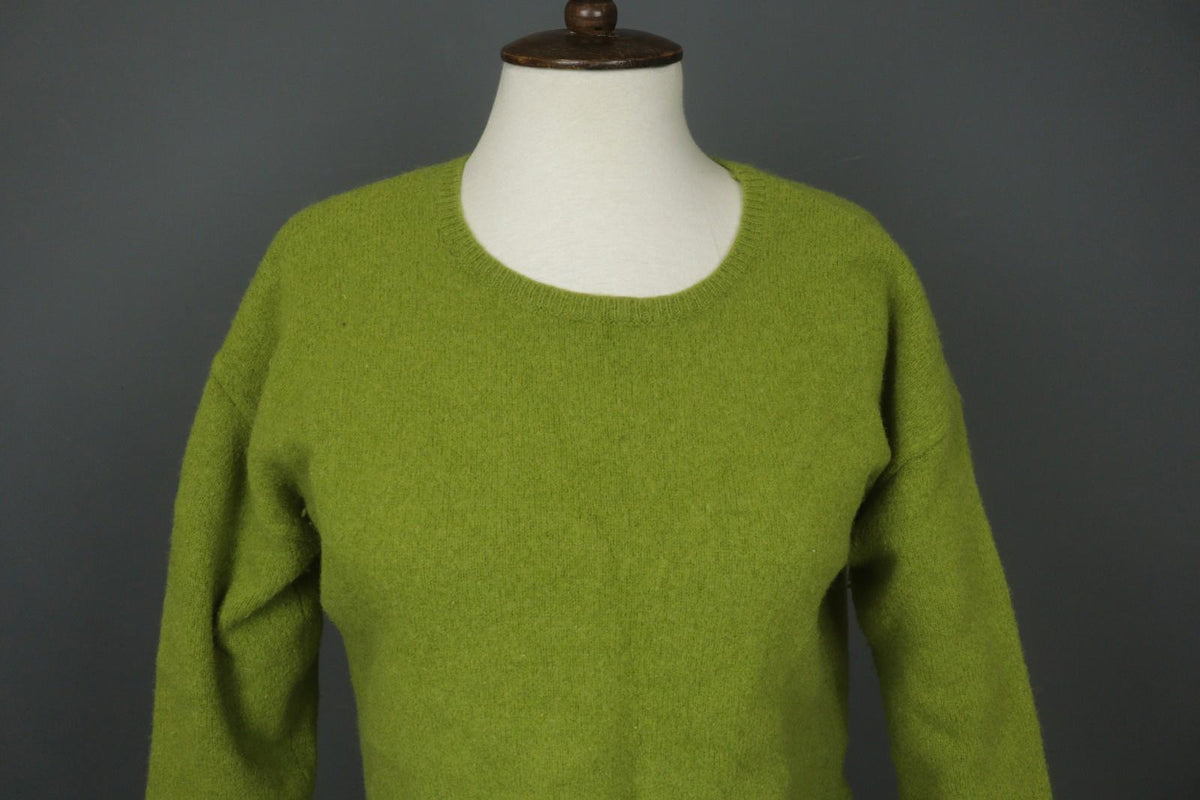 GUDRUN SJODEN Green 100% Wool Tight Knitted Crew Neck Pullover Sweater – Size L