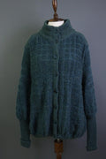 MISSONI Blue Wool Mohair Knit Long Sleeve Button Cardigan Sweater – Size L