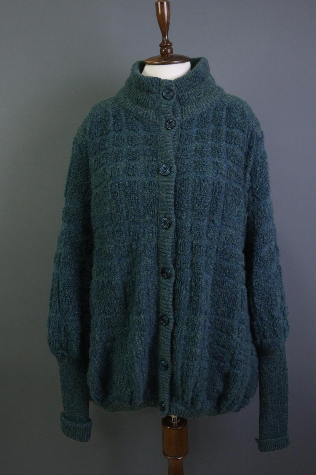 MISSONI Blue Wool Mohair Knit Long Sleeve Button Cardigan Sweater – Size L