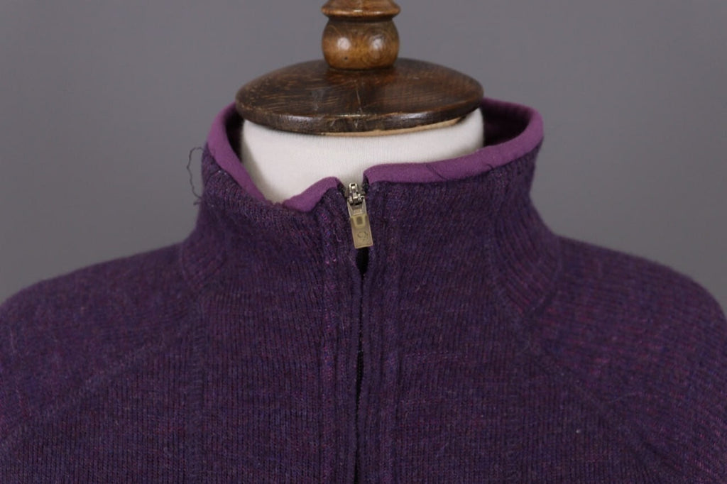 Mountain Hard Wear Purple Wool High Neck Full Zip Fleece Sweater – Size M – Used