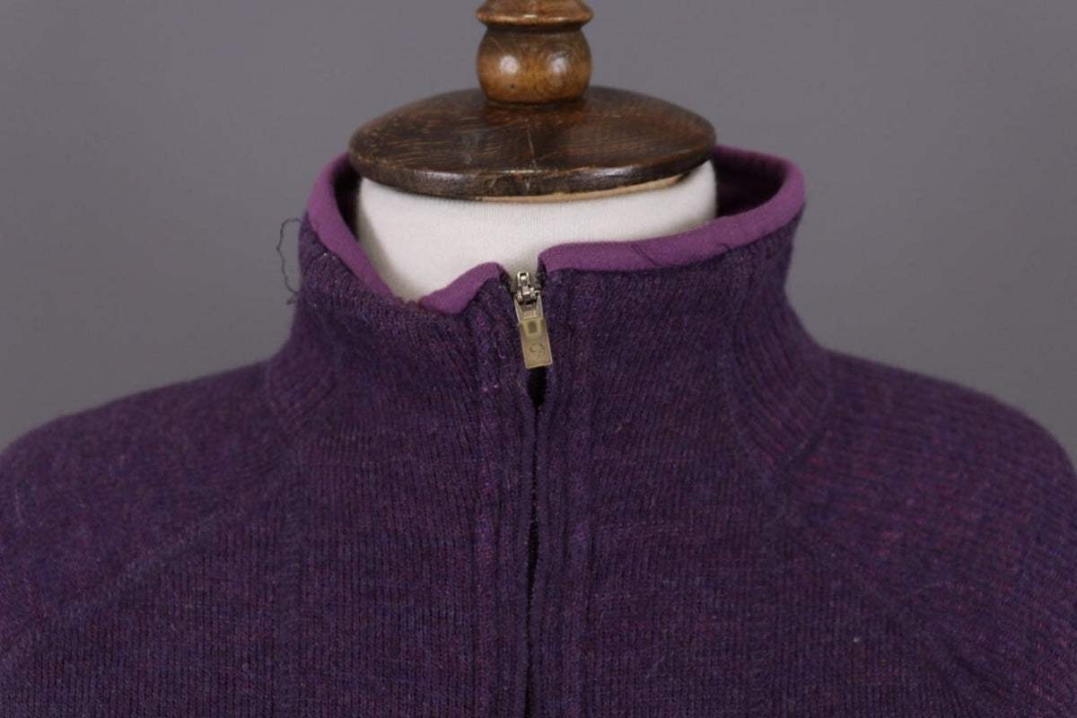 Mountain Hard Wear Purple Wool High Neck Full Zip Fleece Sweater – Size M – Used