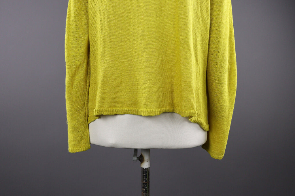 Gudrun Sjöden Yellow Linen Long Sleeve Cardigan Sweater – Women's L