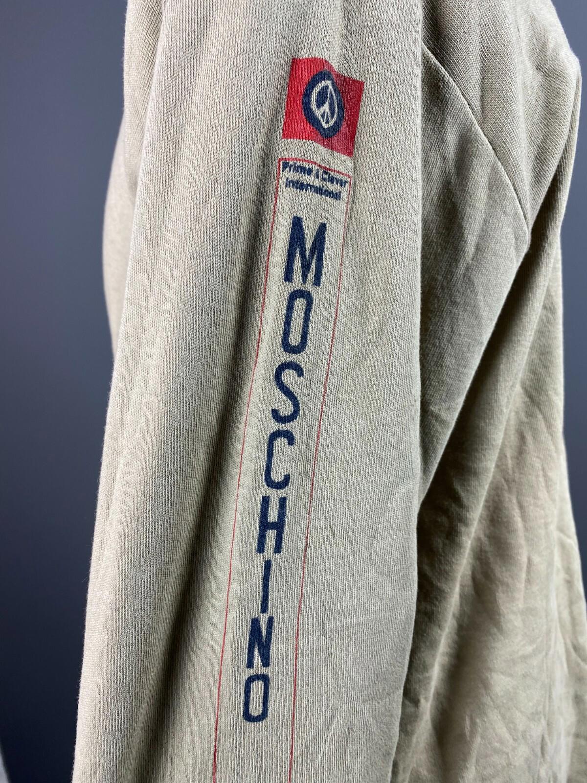 MOSCHINO JEANS Beige Cotton Big Logo Long Sleeve T-Shirt – Size XXL