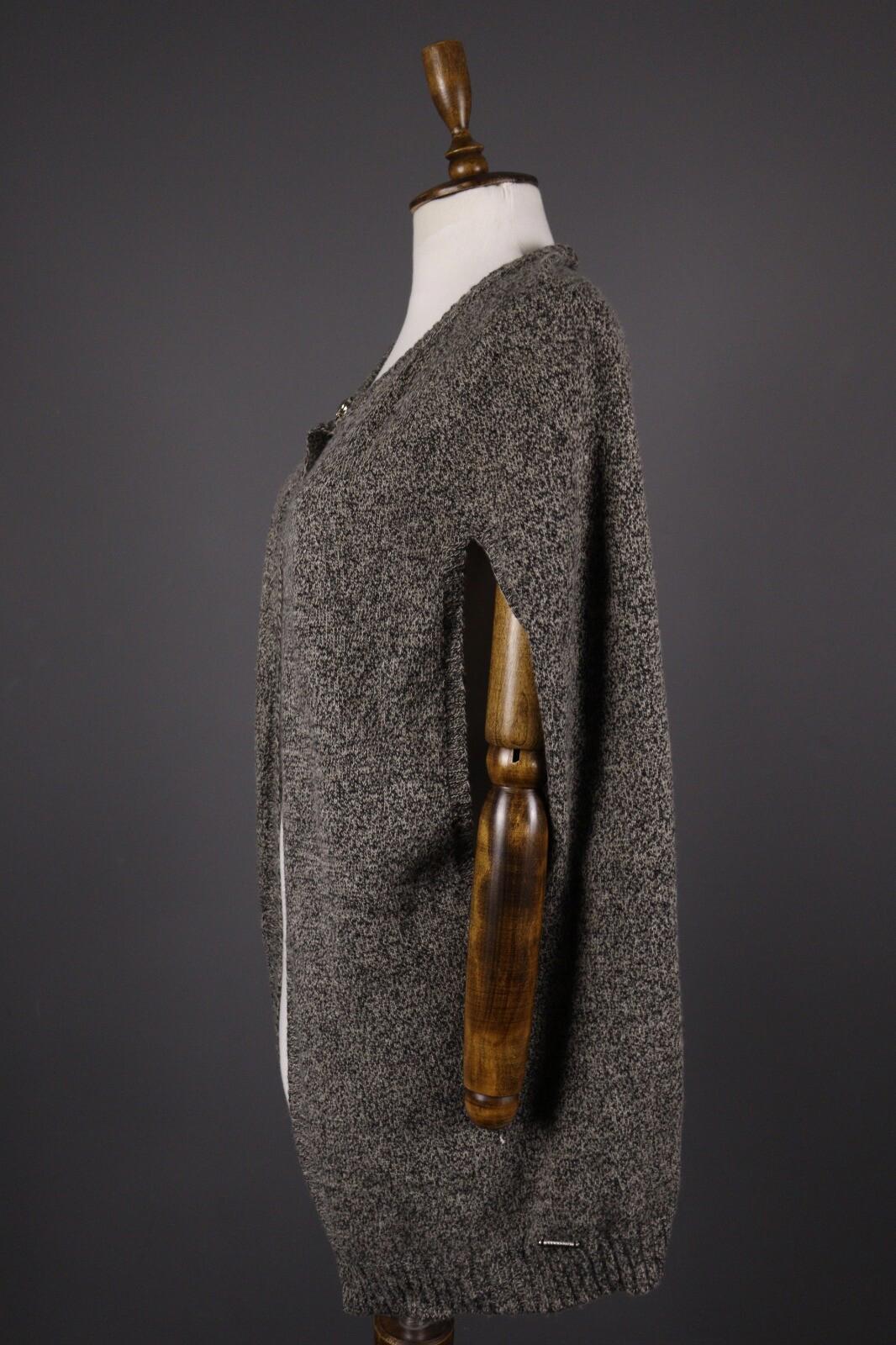 COP COPINE Gray Designer Knit Drape Cardigan Sweater – Size M