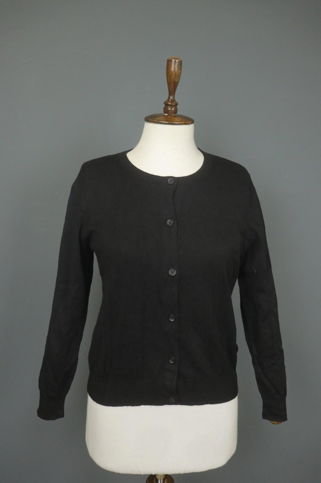 COACH Black Viscose Blend Raglan Sleeve Button Front Cardigan Sweater – Size S