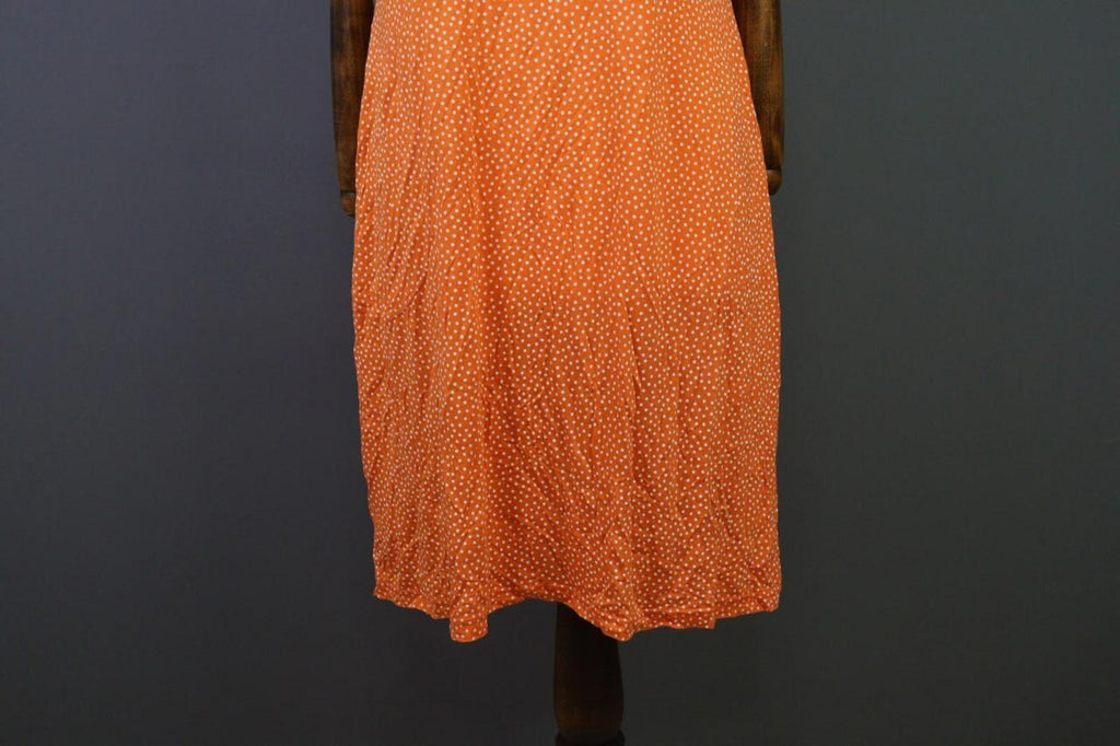 GUDRUN SJODEN Orange Dotted Oversized Sleeveless A-Line Shirt Dress – Size L