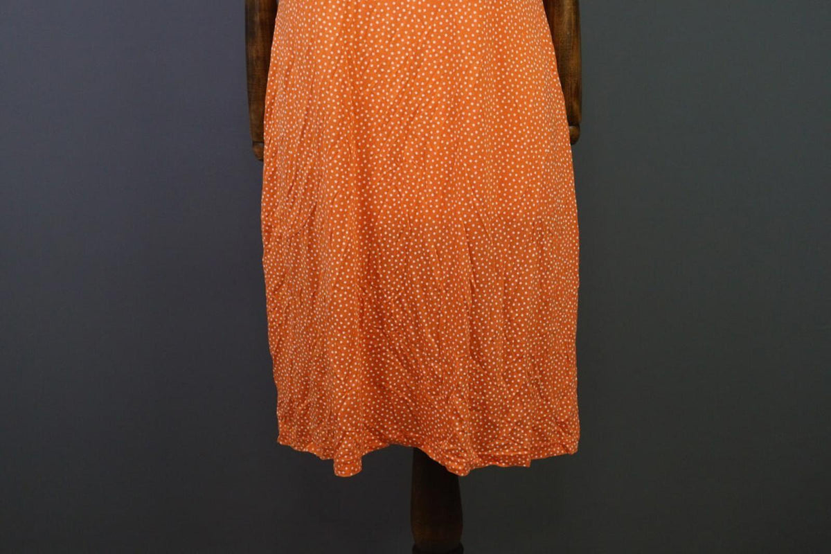 GUDRUN SJODEN Orange Dotted Oversized Sleeveless A-Line Shirt Dress – Size L