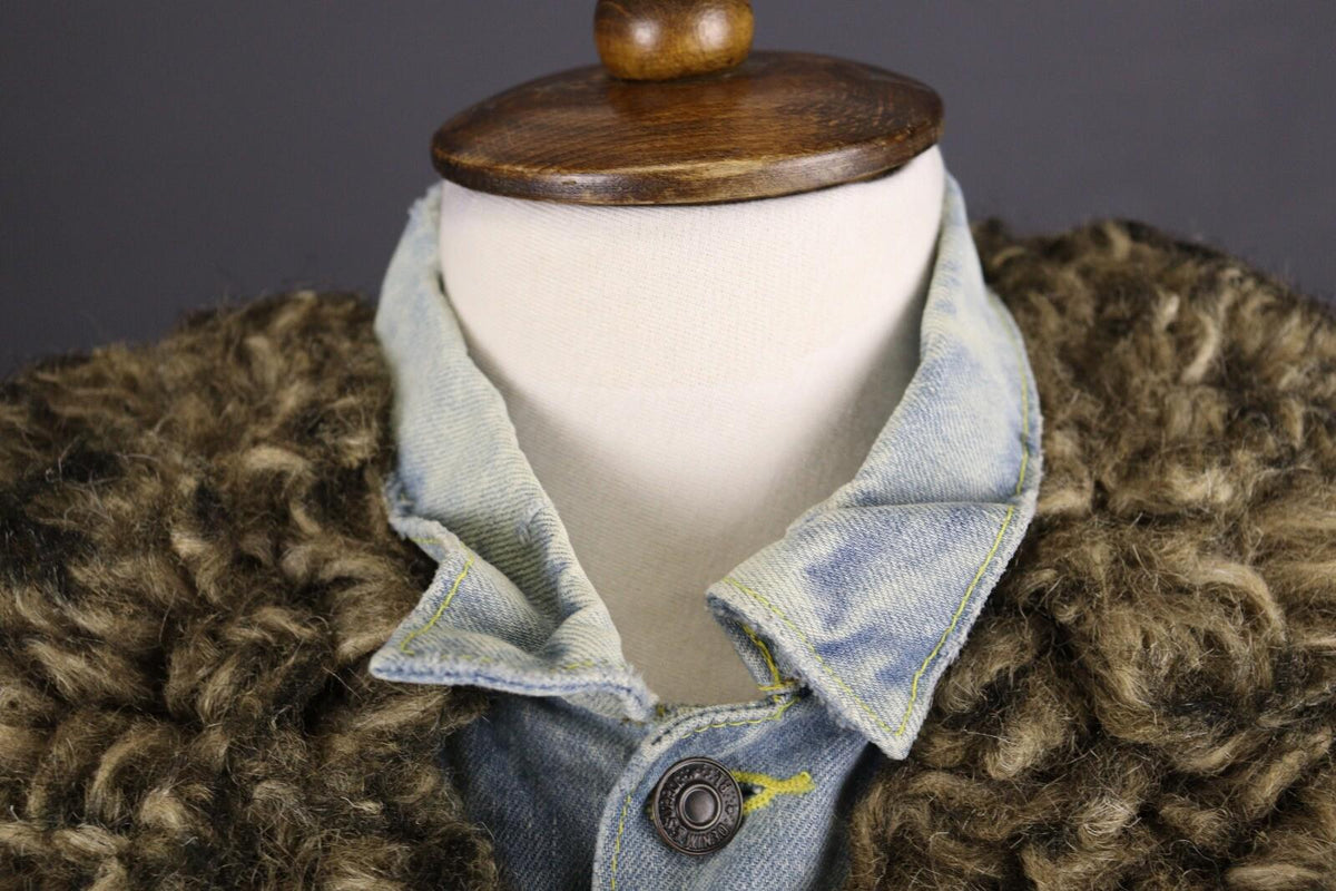 DENIM & SUPPLY RALPH LAUREN Blue Denim Faux Fur Vest Gilet – Size S