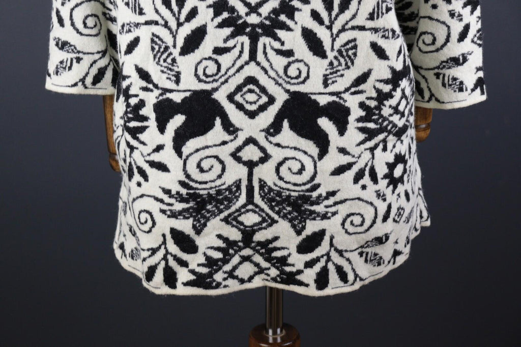 GUDRUN SJODEN Multicolor Floral Wool Long Sleeve Knit Sweater Dress – Size M