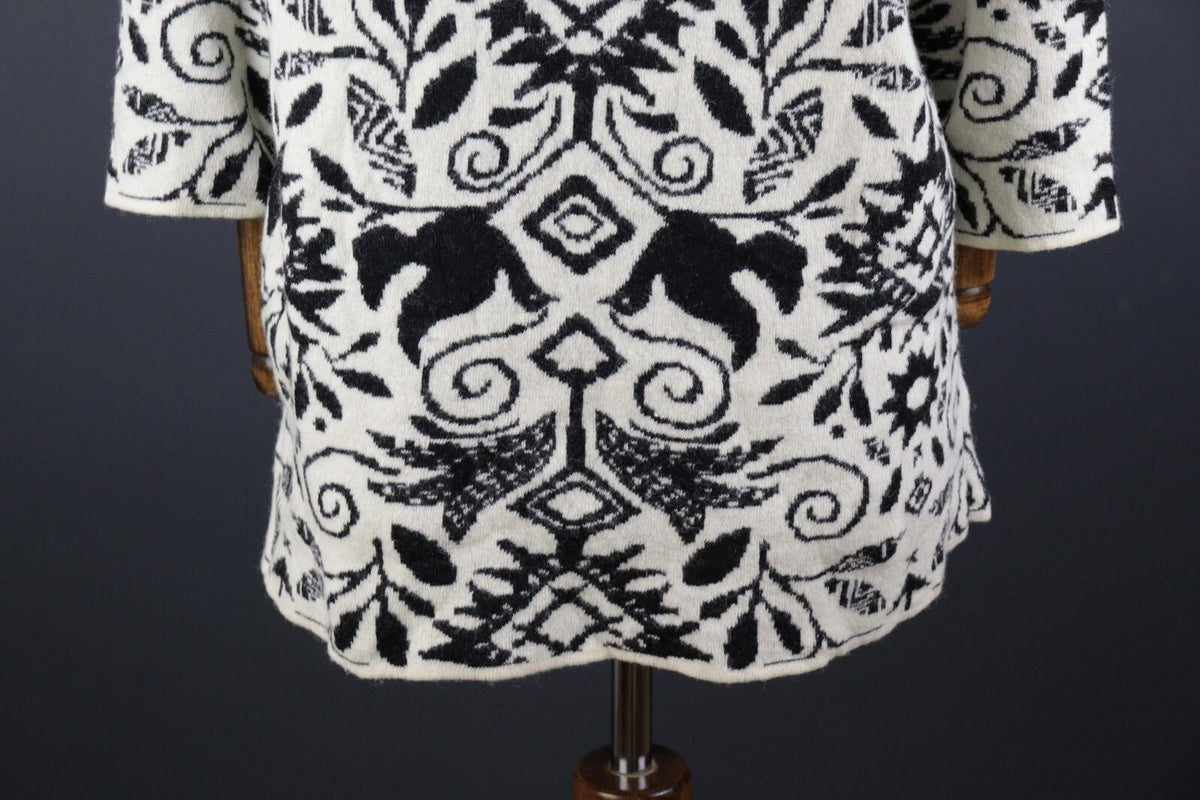 GUDRUN SJODEN Multicolor Floral Wool Long Sleeve Knit Sweater Dress – Size M