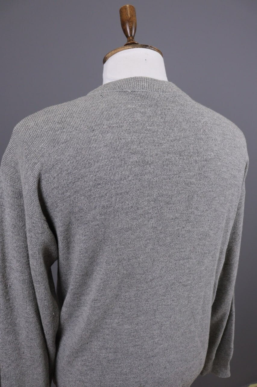 Lacoste Gray Wool Button Down V-Neck Cardigan Sweater – Size 4 / M