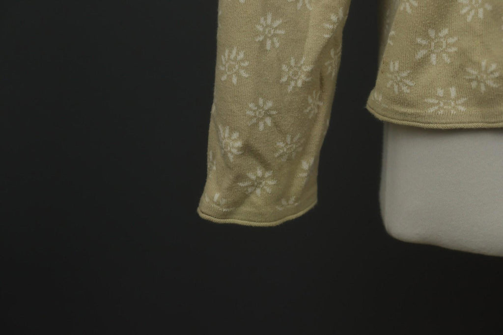 GUDRUN SJÖDEN Beige Floral Long Sleeve Button Front Cardigan Sweater – Size L