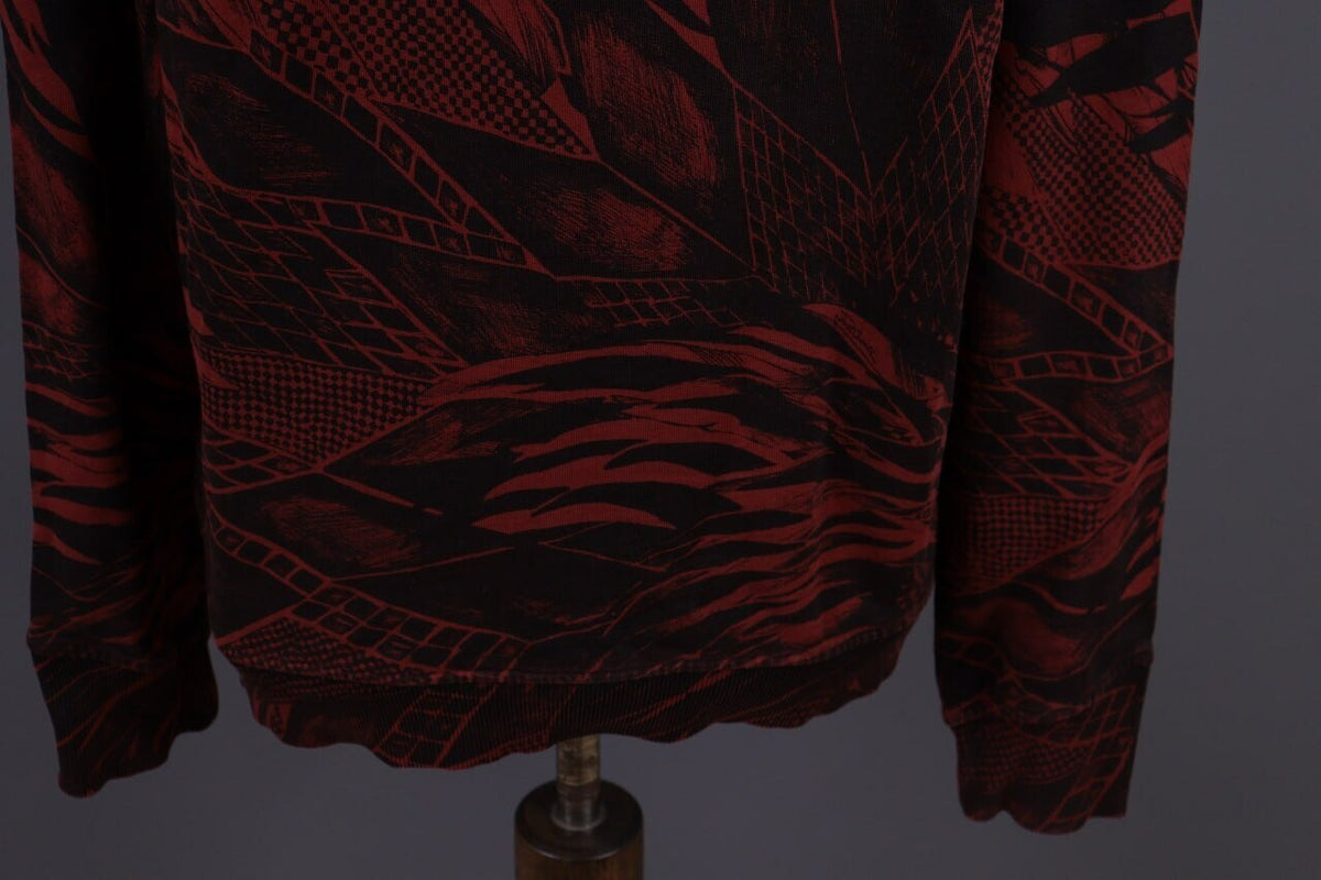 Just Cavalli Red Floral Crew Neck Sweatshirt Jumper Sweater – Size L