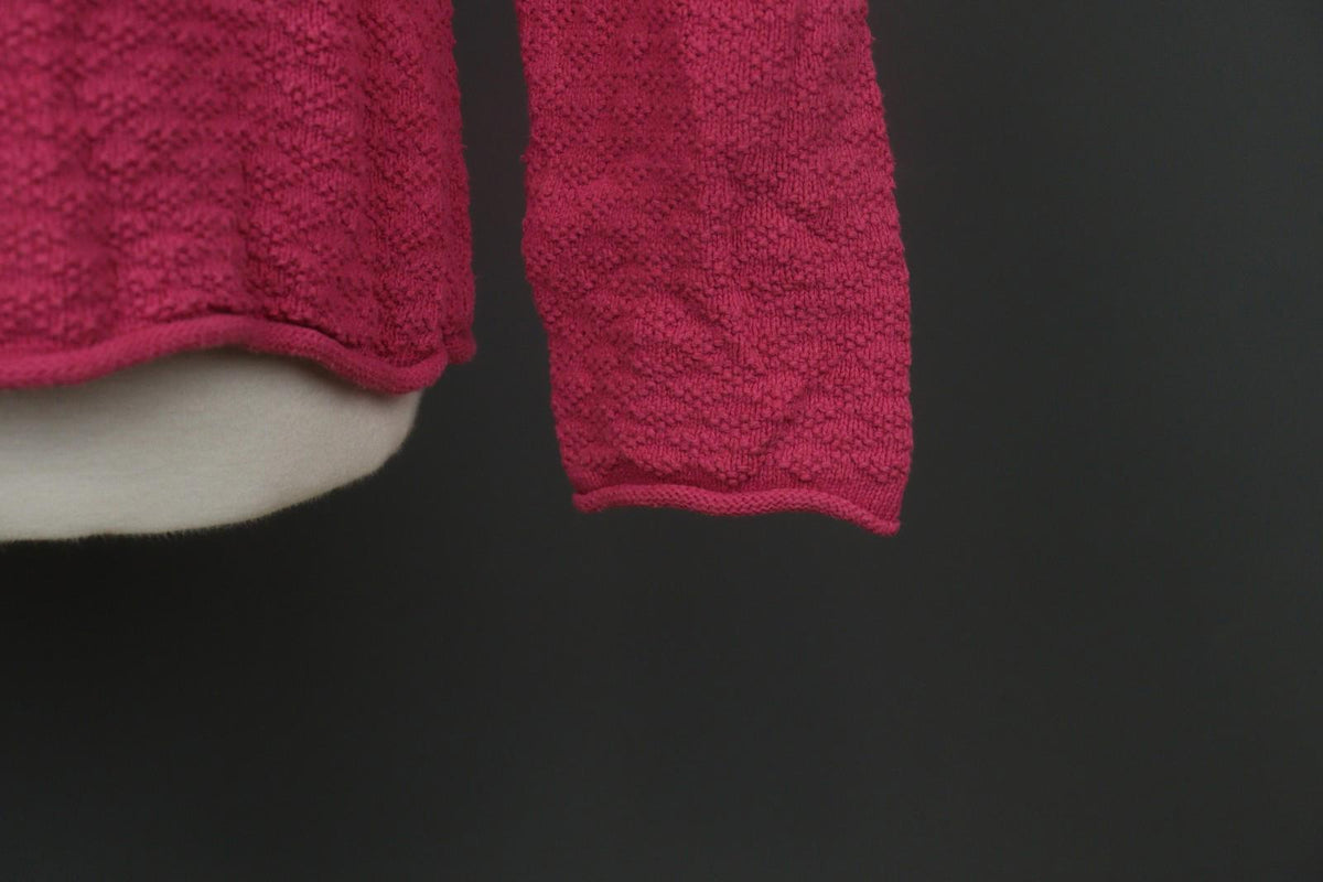 GUDRUN SJODEN Pink Cotton Knitted Long Sleeve Round Neck Pullover Sweater – Size S