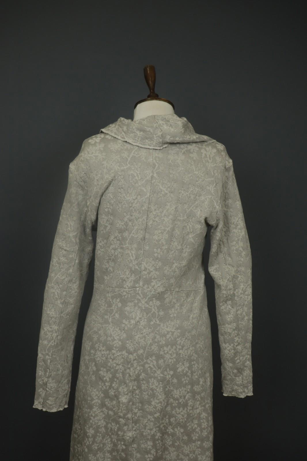 TRANSIT PAR-SUCH Gray Floral Long Sleeve Button Front Sweater Dress – Size 3