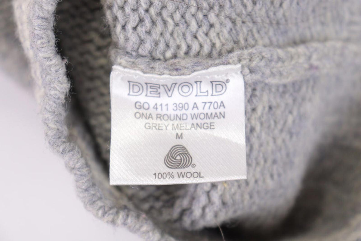 DEVOLD Gray Vintage Fair Isle Turtle Neck Wool Knit Ski Sweater – Size M