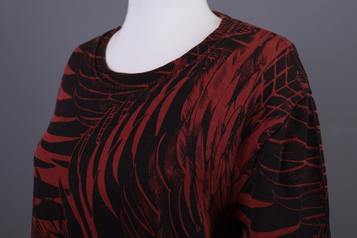 Just Cavalli Red Floral Crew Neck Sweatshirt Jumper Sweater – Size L