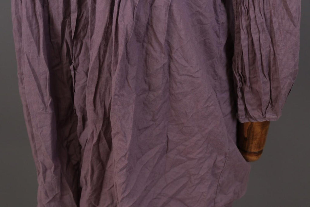 Cop. Copine Shirt Dress Purple Pleated Balloon Sleeve Button Front – Size 40