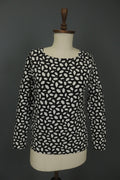 MARIMEKKO CERO White & Black Polka Dot Round Neck Long Sleeve Blouse Top – Size M