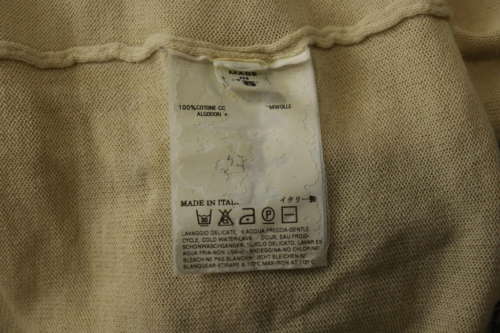 MAISON MARTIN MARGIELA Tan Cotton Knitted Raglan Sleeve Pullover Sweater – Size S – Used