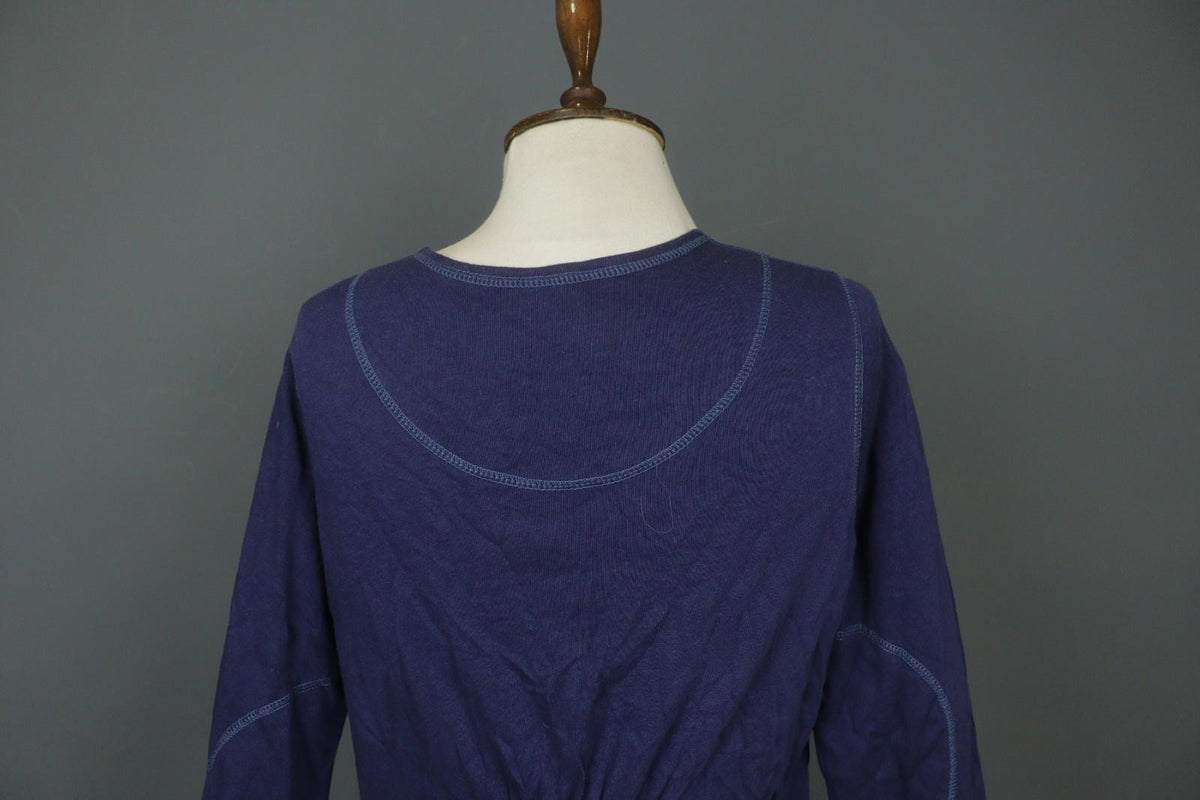 GUDRUN SJODEN Purple Organic Cotton Knit Crew Neck Button Front Cardigan – Size S