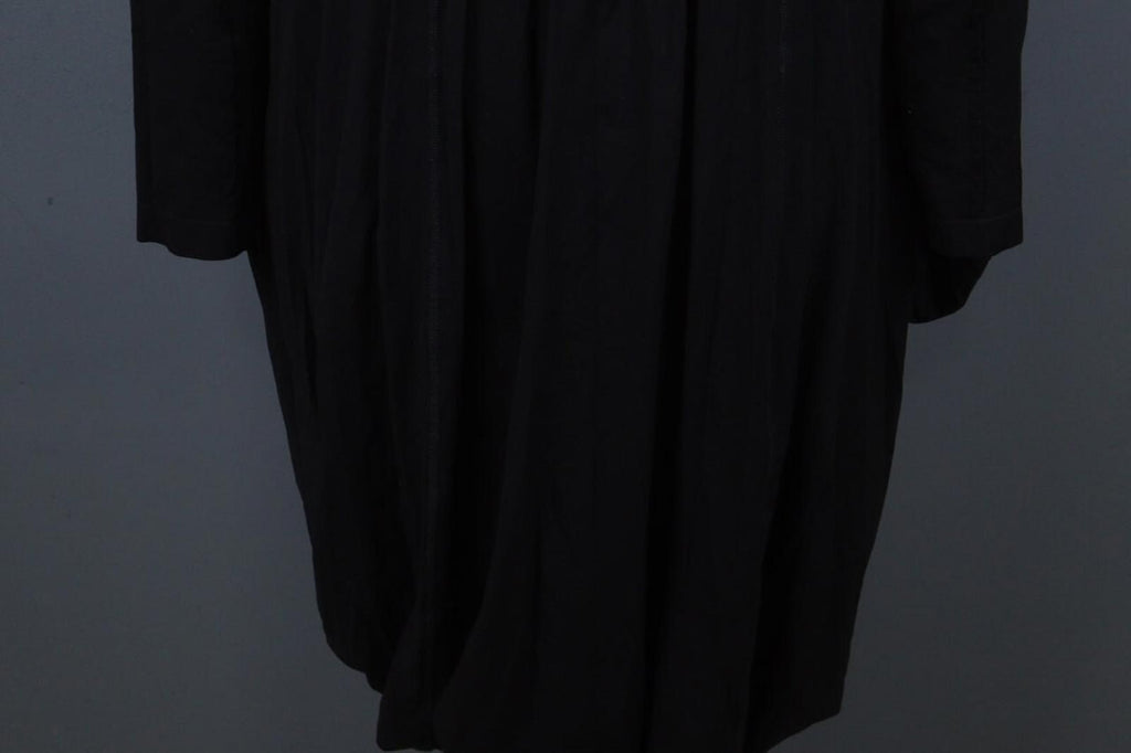 HIGH USE Black Square Neck Long Sleeve Casual Tie Front Fit & Flare Dress – Size L