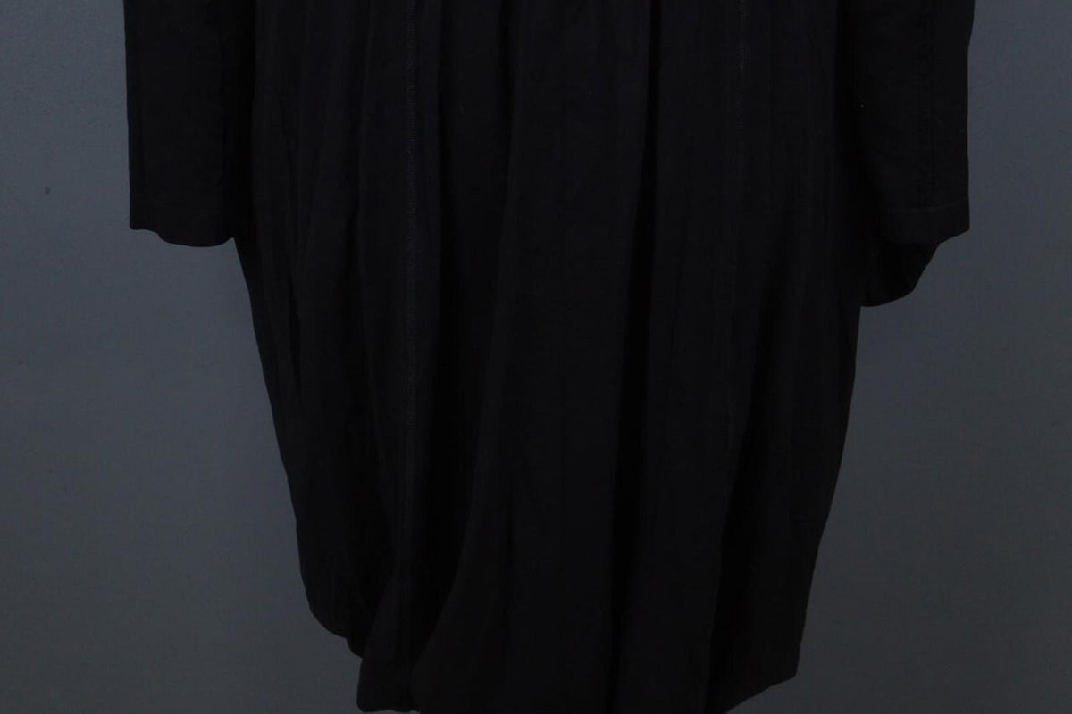 HIGH USE Black Square Neck Long Sleeve Casual Tie Front Fit & Flare Dress – Size L