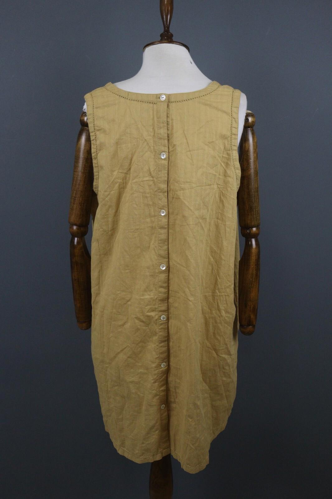 GUDRUN SJODEN Brown Floral Sleeveless A-Line Tunic Dress – Size L