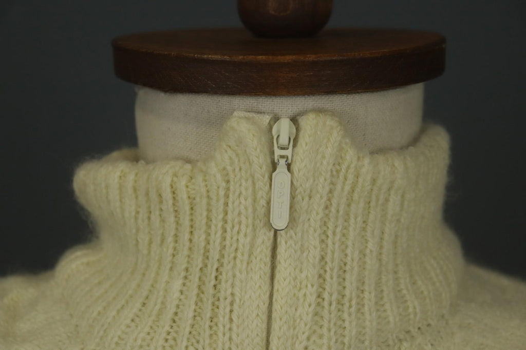 DALE OF NORWAY Blue & White Wool Knitted Mock Neck 1/4 Zip Ski Sweater – Size XS