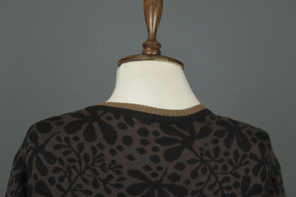 GUDRUN SJODEN Brown Floral 100% Cotton Button-Front Cardigan Sweater – Size S