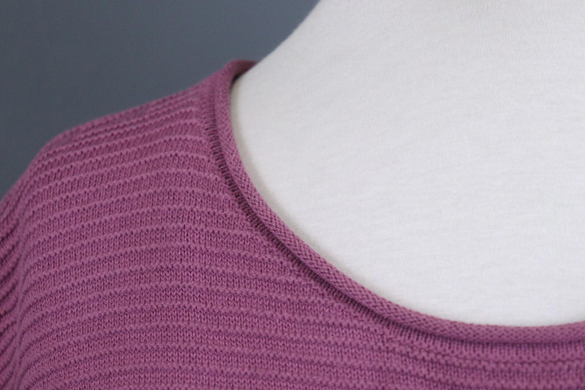 GUDRUN SJODEN Purple Striped Cap Sleeve Stretch Top Blouse – Size M – Used