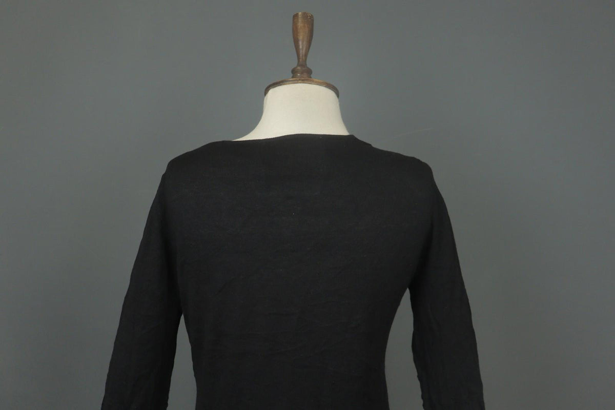 ANNETTE GOERTZ Kami Black Silk Blend Knit Button Front Cardigan Sweater – Size M