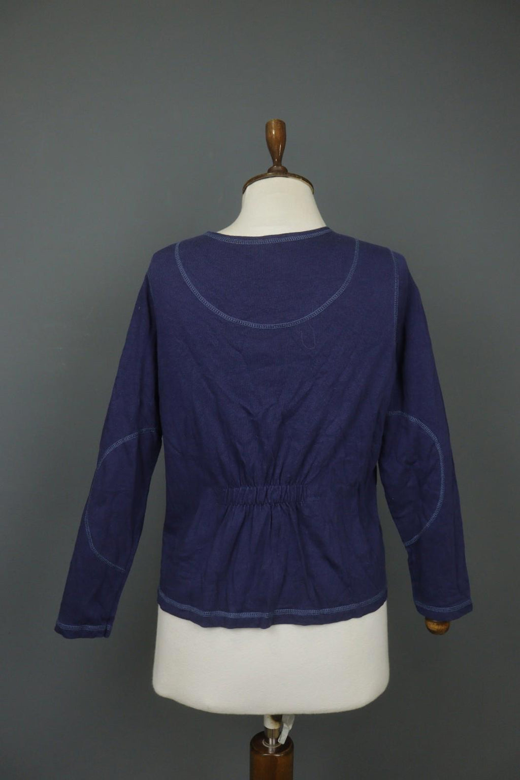 GUDRUN SJODEN Purple Organic Cotton Knit Crew Neck Button Front Cardigan – Size S