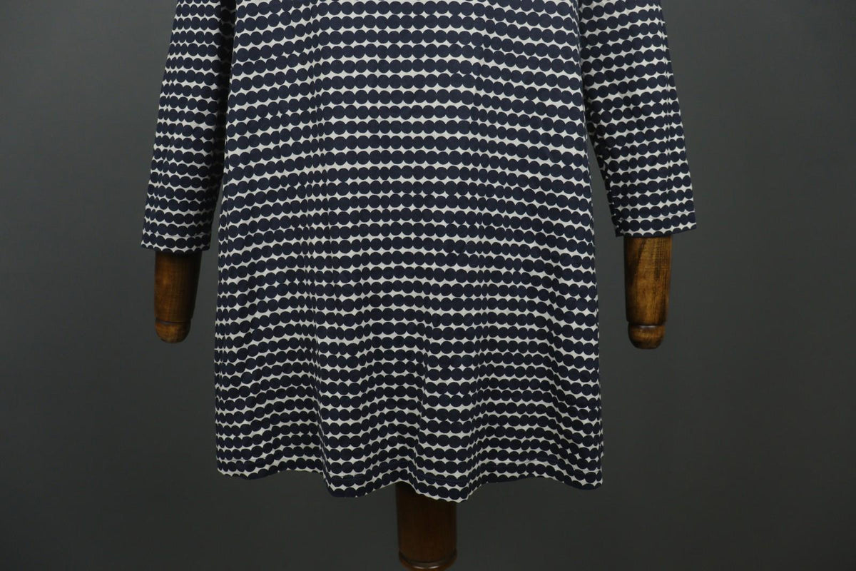 MARIMEKKO LEVOLLINEN RASYMATTO Black White Polka Dot Pullover Shift Dress Sz XS